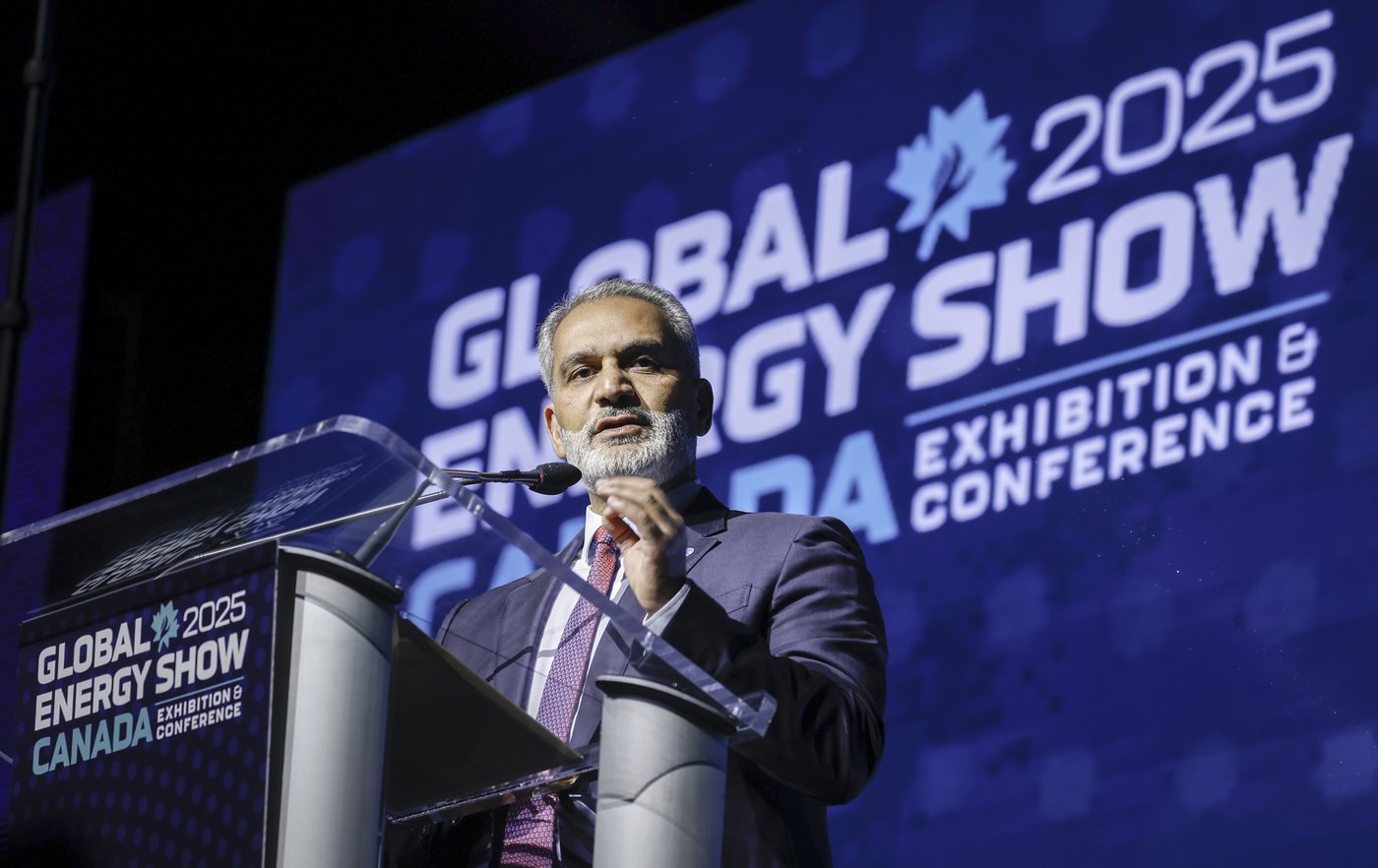 Haitham al-Ghais, Tổng thư ký OPEC, phát biểu tại Triển lãm Năng lượng Toàn cầu ở Calgary, Thứ Ba, ngày 10 tháng 6 năm 2025.