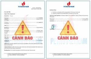 “Thư mời làm việc” giả mạo Petrovietnam gửi đến cho các ứng viên người nước ngoài.