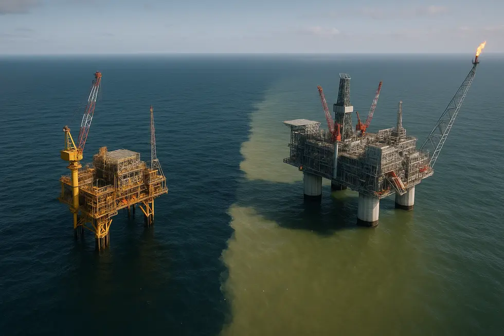 Dàn khoan dầu khí hoạt động tại Biển Bắc theo vòng cấp phép mới.