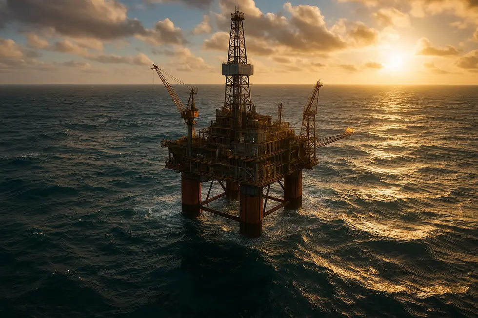 Dàn khoan dầu khí hoạt động tại Biển Bắc theo vòng cấp phép mới.