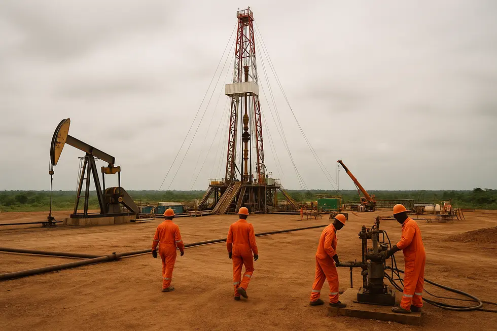 Hoạt động khai thác dầu của Perenco tại một mỏ dầu ở Trung Phi.