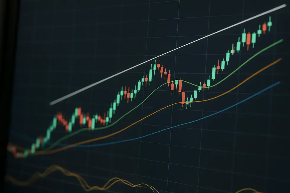 Biểu đồ phân tích kỹ thuật về xu hướng giá xăng dầu.