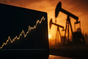 Biểu đồ giá dầu với bối cảnh căng thẳng Trung Đông.