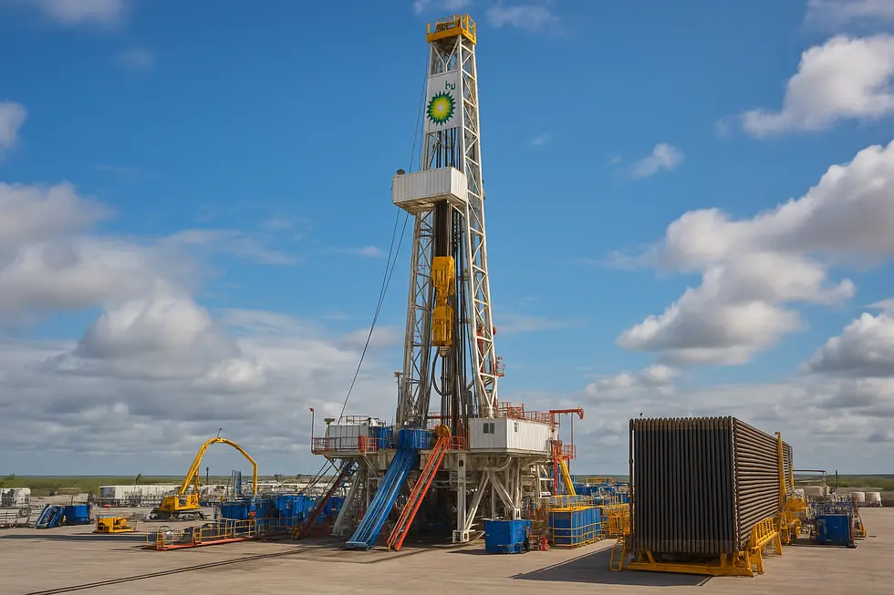 Máy khoan hiện đại trên giàn khoan dầu đá phiến của BP.