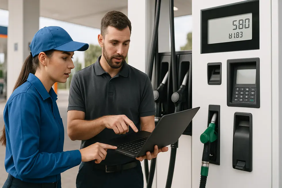 Nhân viên được đào tạo sử dụng phần mềm quản lý xăng dầu.