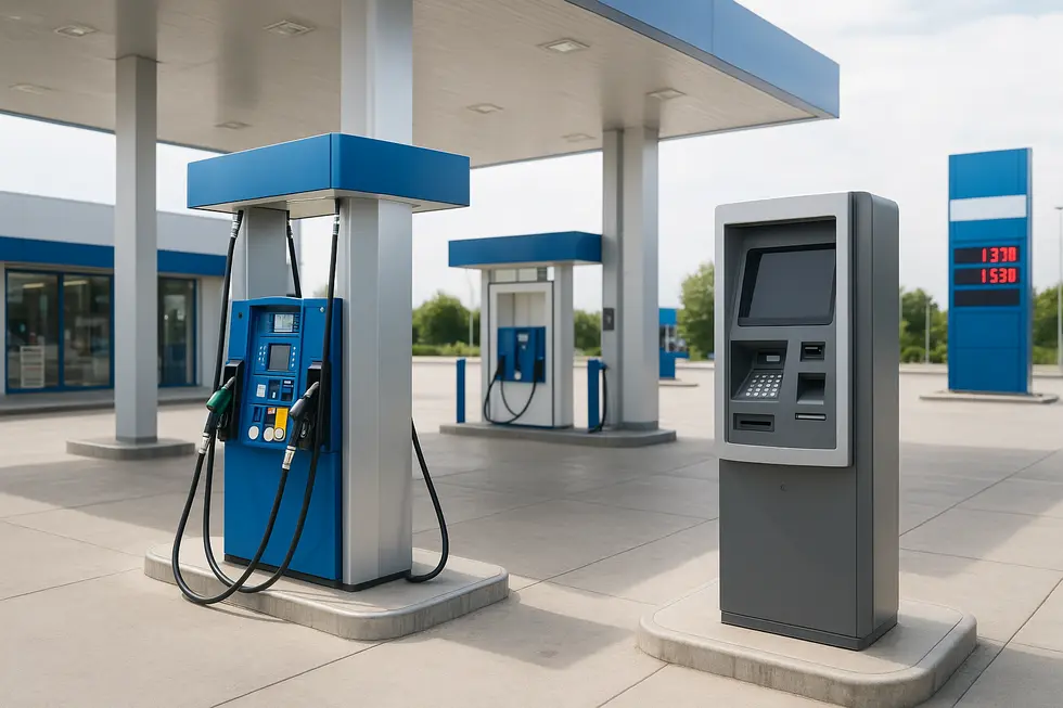 Nhân viên trạm xăng hướng dẫn khách hàng theo quy trình chuẩn hóa.