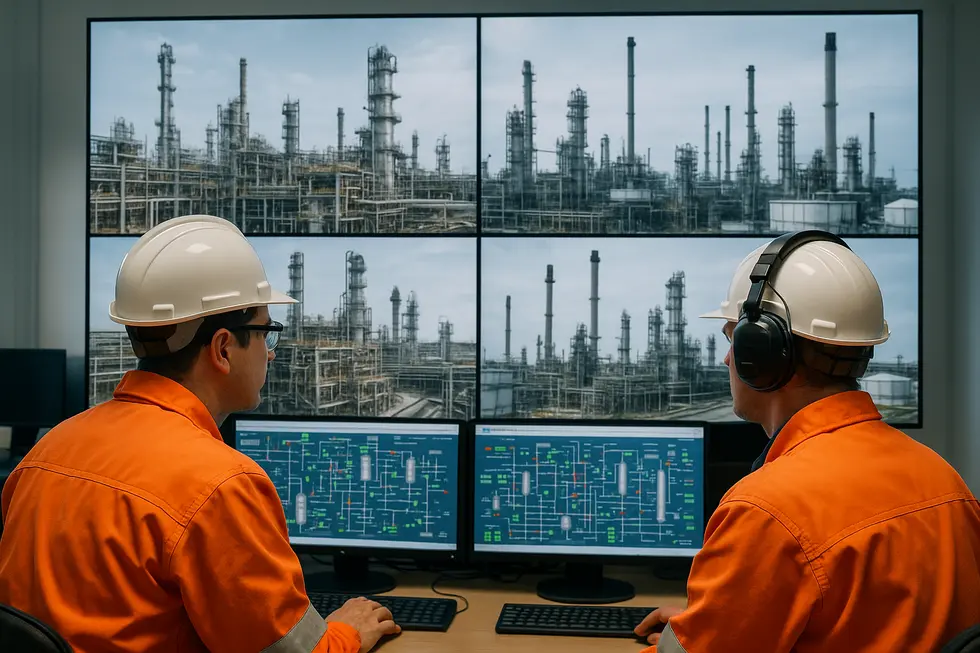 Hình ảnh nhà máy lọc hóa dầu hiện đại, biểu trưng cho sự đa dạng hóa nguồn cung.