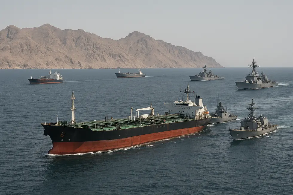 Eo biển Hormuz, nơi tuyến đường dầu cực kì quan trọng có thể bị gián đoạn.