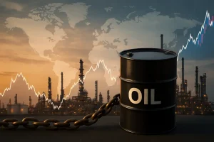 Minh họa sự kết nối trong thị trường dầu toàn cầu với trọng tâm là châu Á.