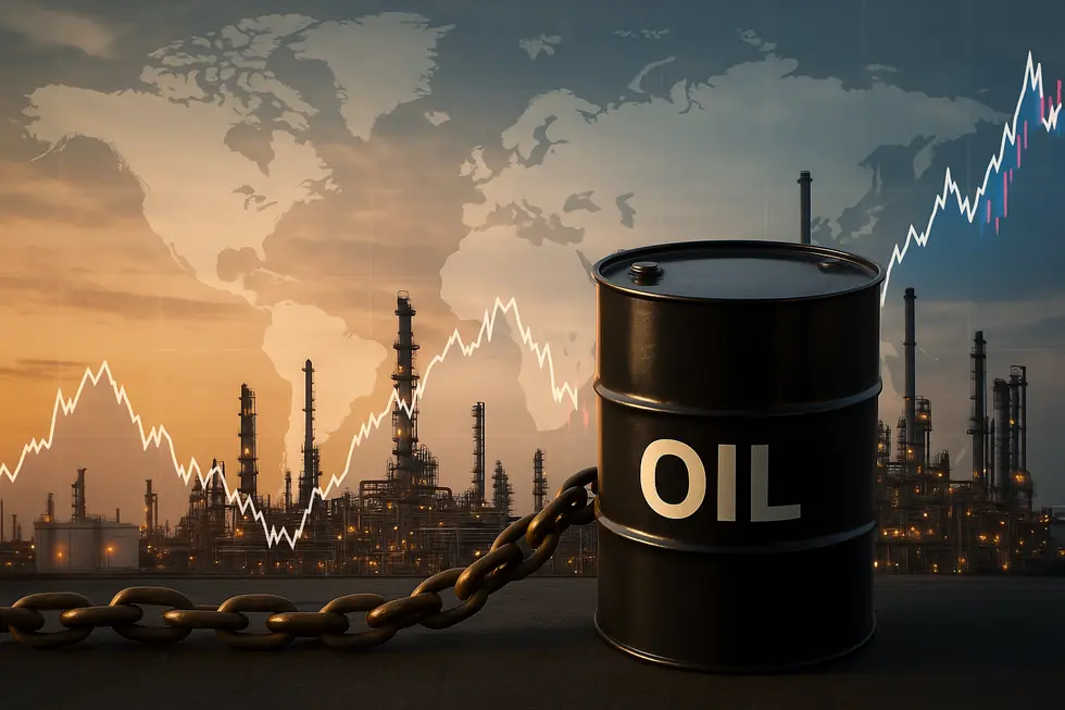 Minh họa sự kết nối trong thị trường dầu toàn cầu với trọng tâm là châu Á.