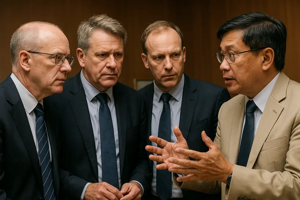 Hình ảnh quan hệ đối tác giữa Trung Quốc và Philippines tại bãi Cỏ Rong.