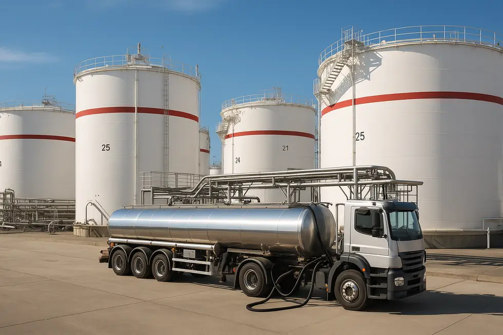 Nhân viên quản lý thị trường kiểm tra trạm xăng dầu.