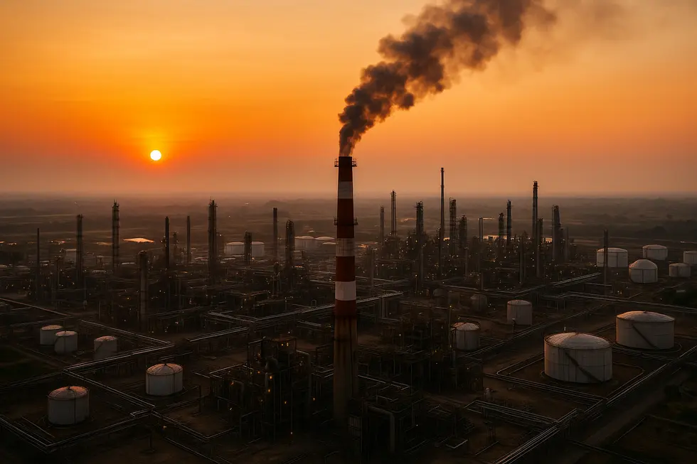 Tàu chở dầu trên biển, thể hiện quyết định cấp giấy phép ngoại lệ của Mỹ.