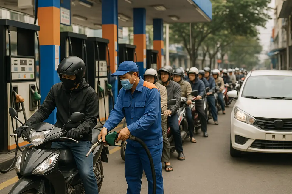 Biểu đồ thể hiện sự tăng giá xăng RON95 vượt 20,000 VND.