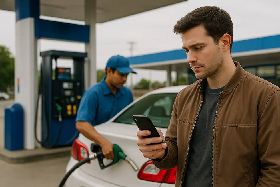 Cửa hàng xăng dầu hiện đại với ứng dụng công nghệ nội dung số.