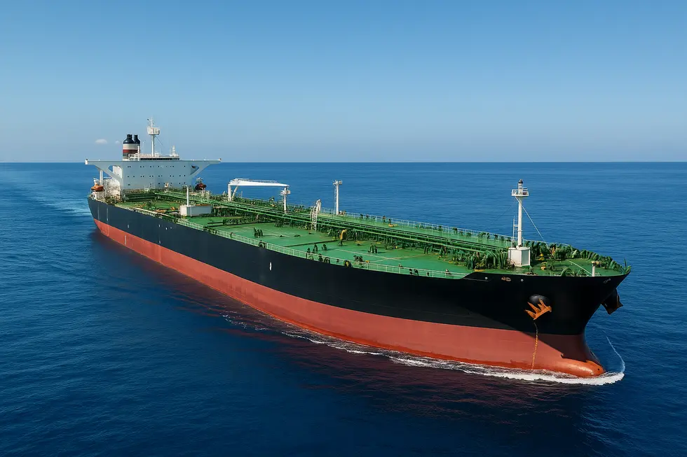 Tàu chở dầu trên biển, thể hiện quyết định cấp giấy phép ngoại lệ của Mỹ.