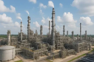 Toàn cảnh nhà máy lọc hóa dầu với các công nghệ tiên tiến.