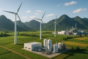 Hình ảnh tổng quan các cơ sở năng lượng tái tạo của Petrovietnam.