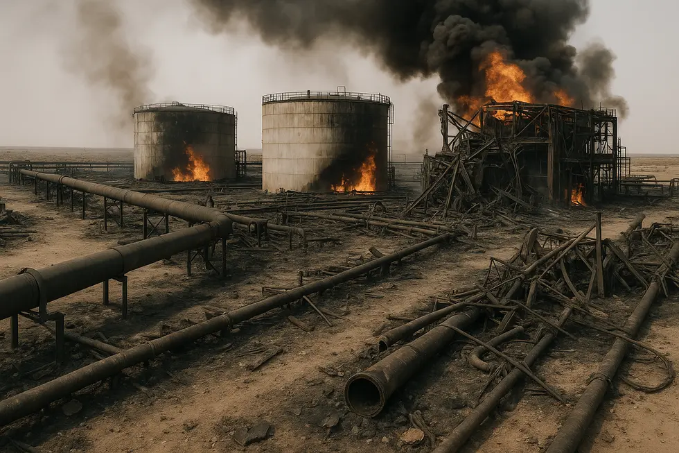 Cơ sở dầu mỏ tại Trung Đông bị tổn hại nặng nề.