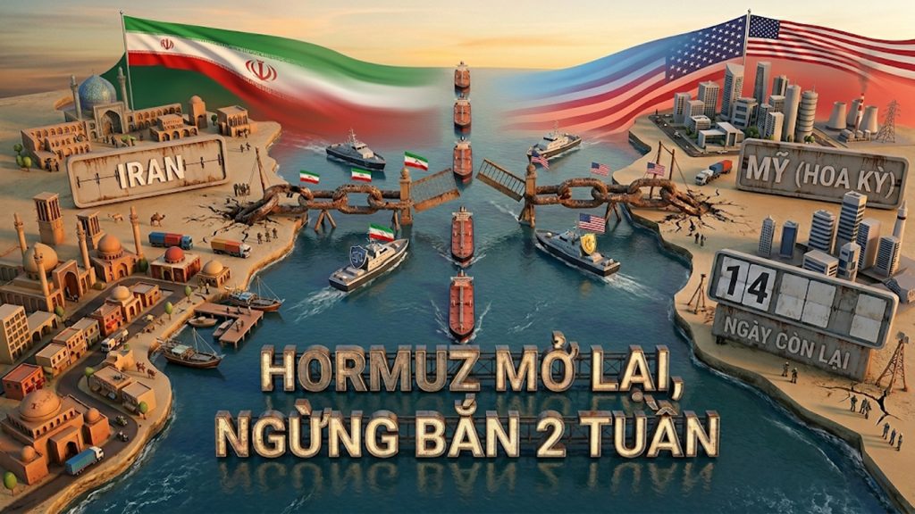 Mỹ và Iran ngừng bắn hai tuần: Hormuz mở lại nhưng “mở có điều kiện”