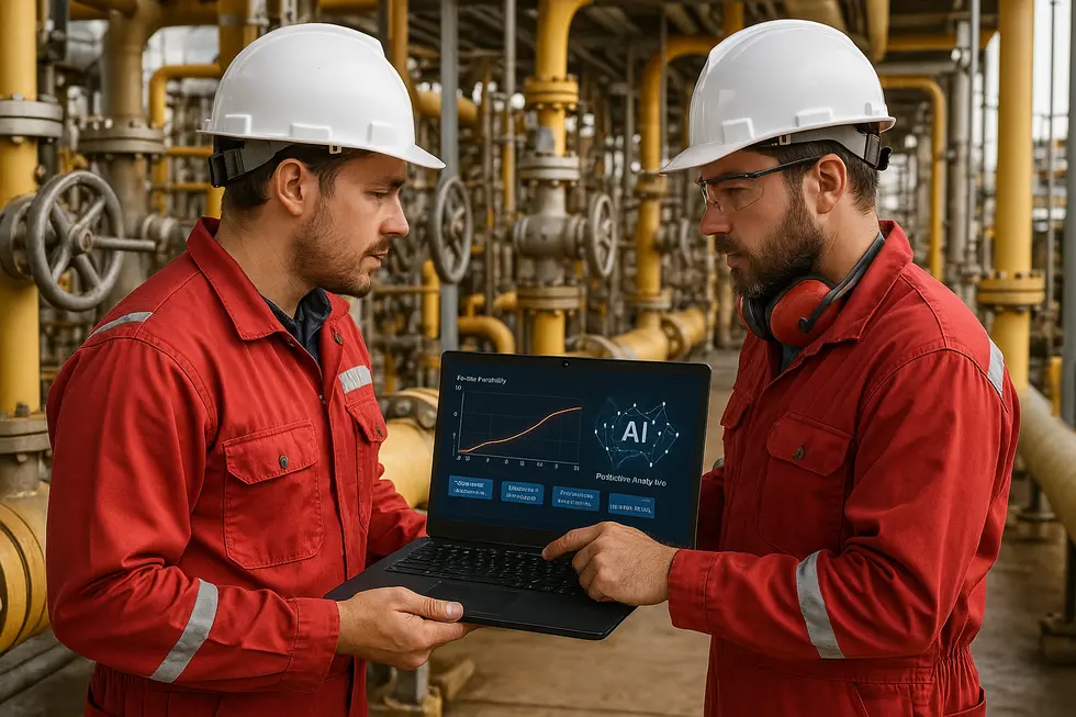 Giàn khoan dầu khai thác với sự hỗ trợ của công nghệ AI.