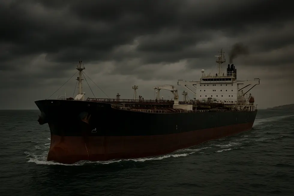 Tàu chở dầu đi qua eo biển Hormuz trong bối cảnh căng thẳng.