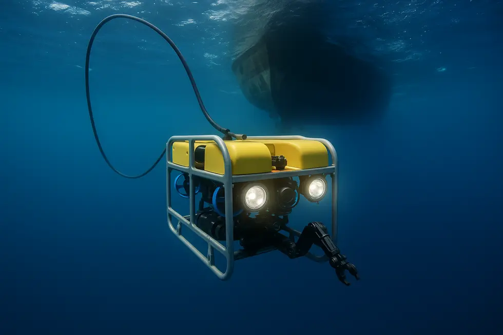 ROV đang khắc phục hư hỏng hạ tầng dưới biển.