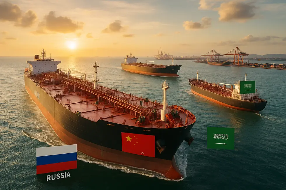 Dòng chảy dầu từ Nga và Trung Đông đến châu Á.