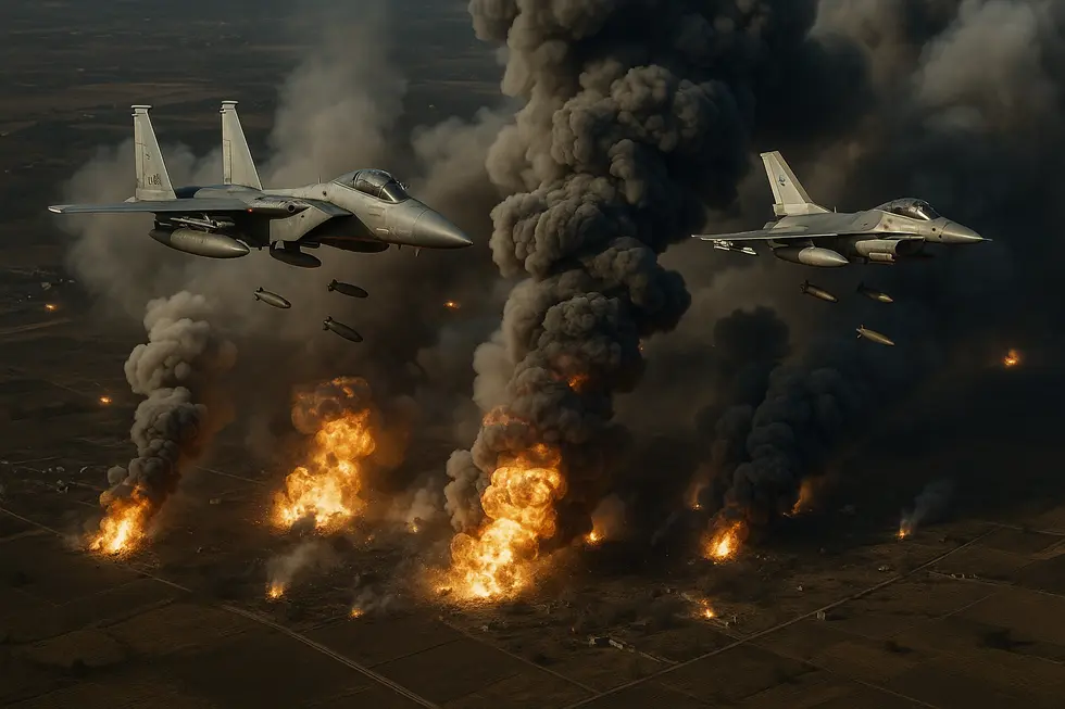 Các máy bay chiến đấu của Mỹ và Israel thực hiện cuộc không kích đồng loạt vào Iran.