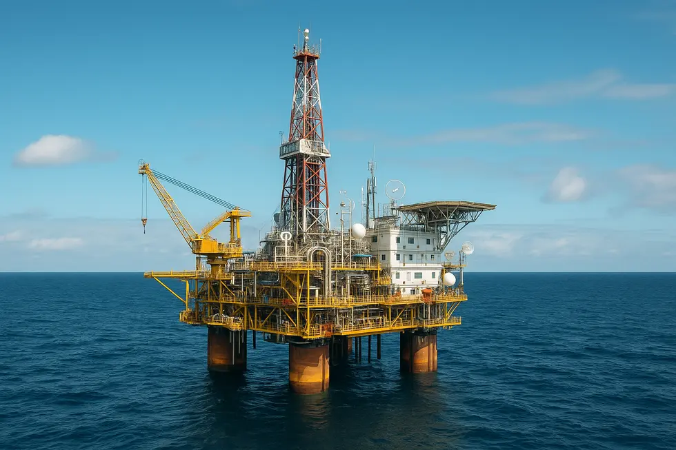 Giàn khoan dầu khí hiện đại với công nghệ tiên tiến.