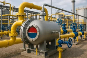 Hệ thống hóa phẩm khử nhũ tách nước khỏi dầu thô tại trạm bơm.