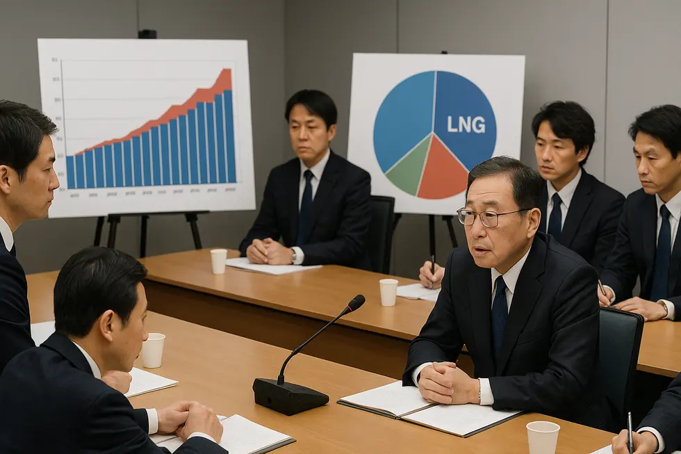 Bản đồ tuyến đường vận chuyển LNG đến Nhật Bản.