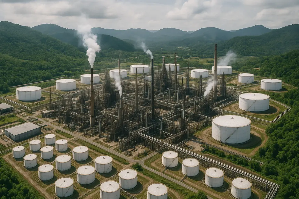 Toàn cảnh nhà máy lọc dầu tại Việt Nam.