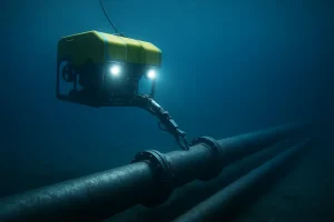 Hình ảnh ROV thực hiện bảo dưỡng dưới biển.