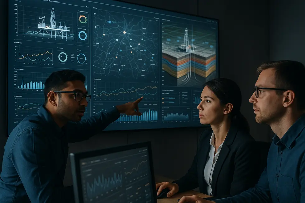 Giàn khoan dầu khai thác với sự hỗ trợ của công nghệ AI.