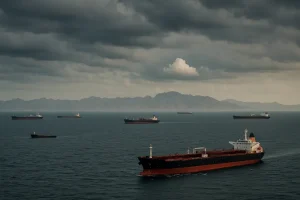 Eo biển Hormuz với tàu chở dầu và khí tượng căng thẳng.