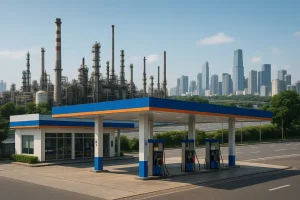 Hình ảnh toàn cảnh các nhà máy lọc dầu và trạm xăng hiện đại tại Việt Nam.