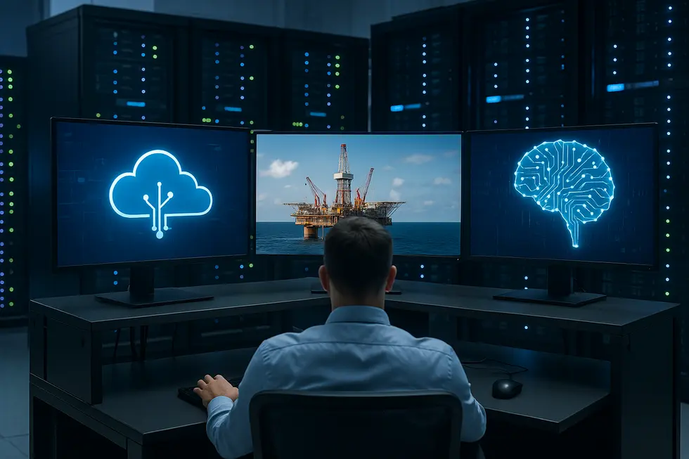 Giàn khoan dầu khí hiện đại với công nghệ tiên tiến.