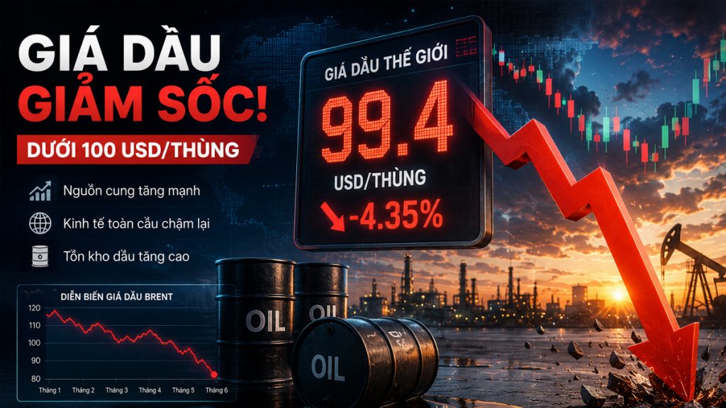 Giá dầu thô lao dốc xuống dưới mốc 100 USD/thùng: Tác động từ Thỏa thuận Mỹ – Iran và những biến số thị trường