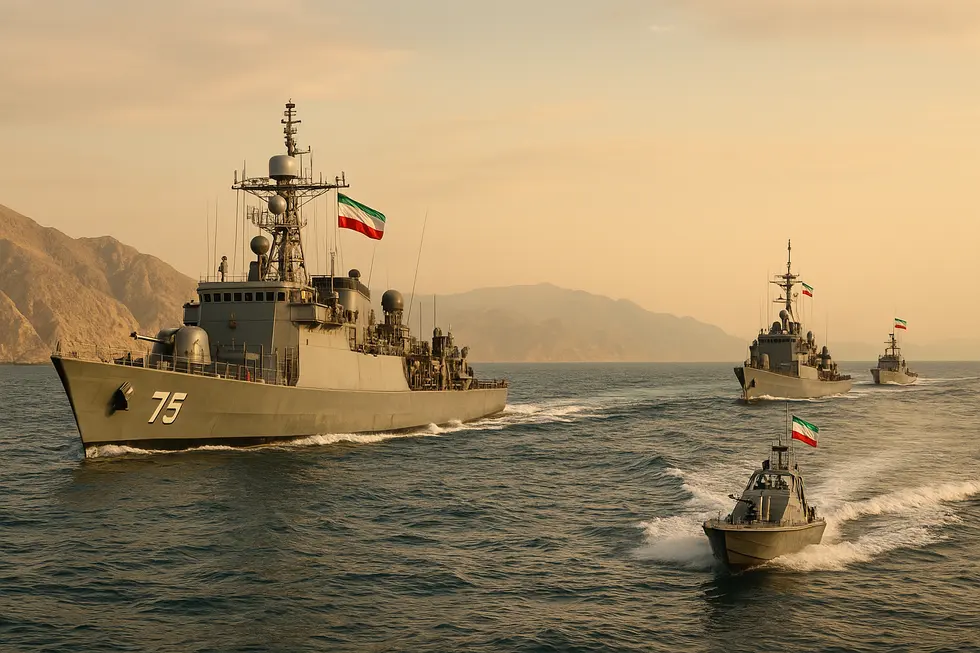Toàn cảnh EO biển Hormuz, cửa ngõ vận chuyển dầu mỏ quan trọng.