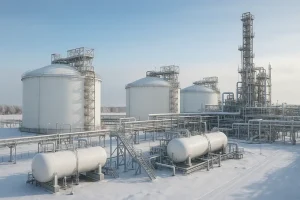 Cơ sở lưu trữ LNG tại Châu Âu trong mùa đông.