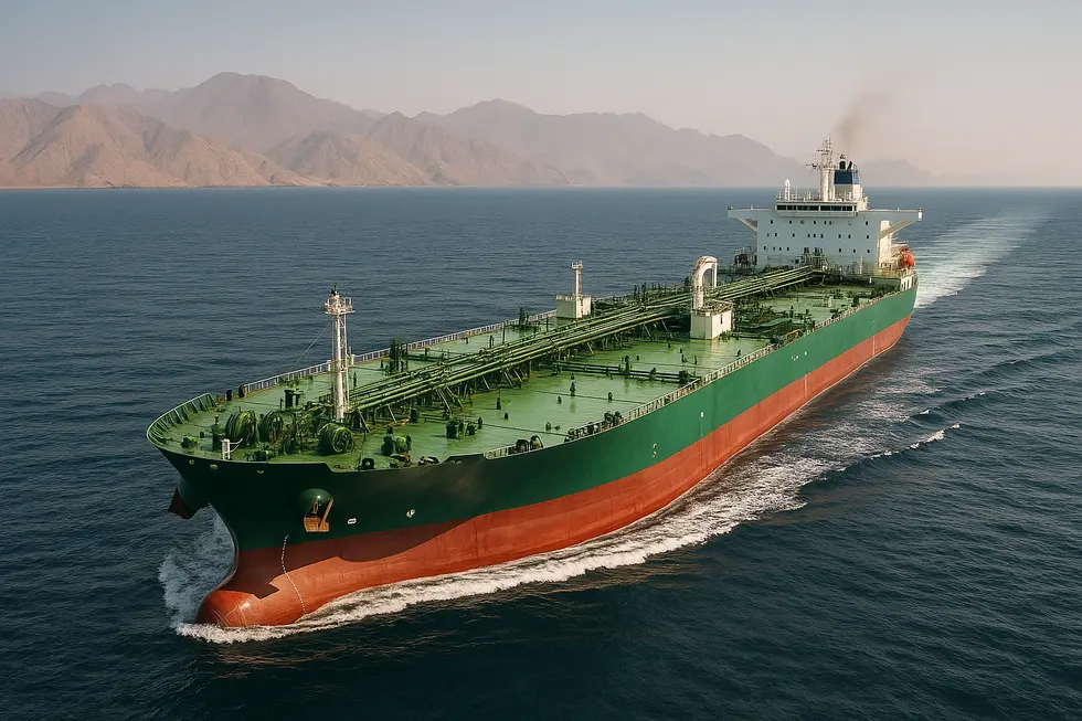Hình ảnh minh họa sự tắc nghẽn tại eo biển Hormuz.