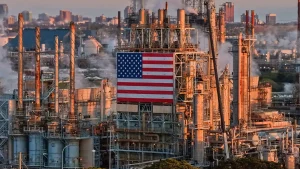 Nhà máy lọc dầu Los Angeles của tập đoàn Marathon Petroleum Corp tại Carson, California. (Ảnh: Getty Images)