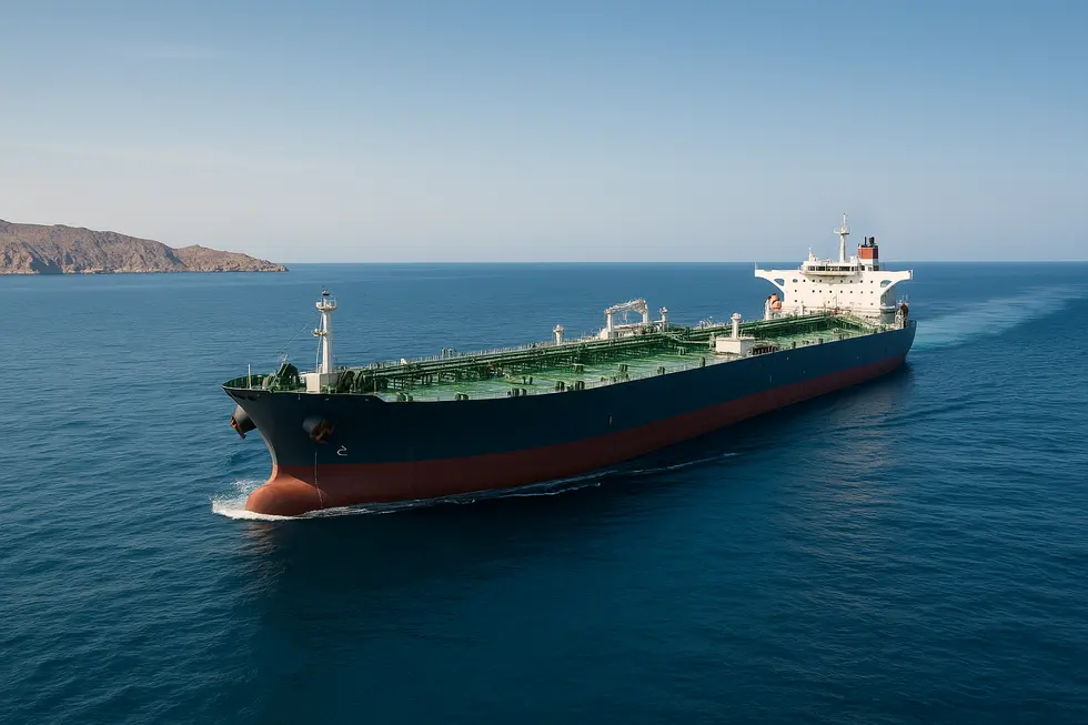 Tàu dầu di chuyển qua eo biển Hormuz, tuyến đường huyết mạch của nguồn cung dầu.