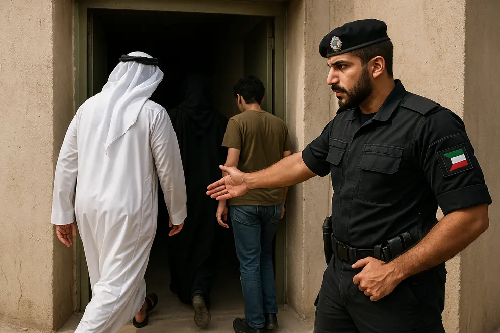 Tiếng còi báo động vang lên giữa không khí yên lặng trên đường phố Kuwait.