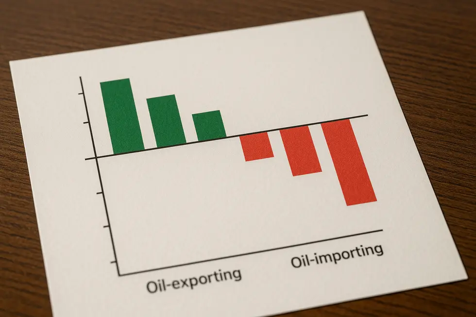 Biểu đồ về sự thay đổi của GDP toàn cầu khi giá dầu đạt 150 USD/thùng.