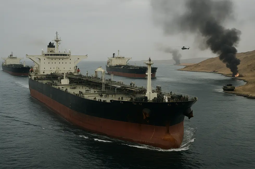 Tàu chở dầu bị tắc nghẽn tại eo biển Hormuz do căng thẳng Trung Đông.