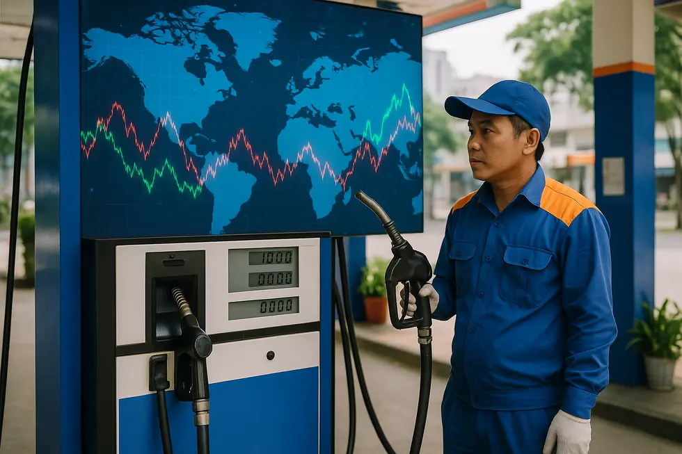 Tác động mạnh mẽ của giá dầu thế giới lên trụ bơm xăng tại Việt Nam.