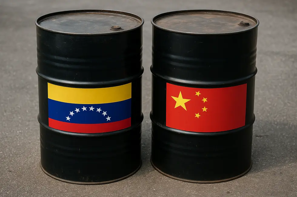 Biểu trưng cho mối nợ dầu mỏ giữa Venezuela và Trung Quốc.
