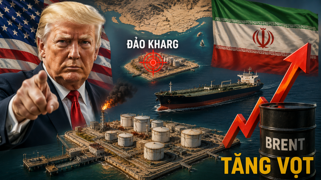 Ông Trump toan tính chiếm đảo Kharg – trung tâm xuất khẩu dầu mỏ Iran, giá dầu Brent tăng vọt